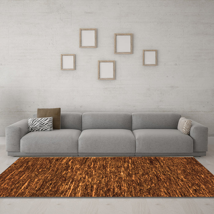 Machine Washable Abstract Orange Modern Area Rugs in a Living Room, wshabs5494org