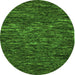 Round Machine Washable Abstract Green Modern Area Rugs, wshabs5494grn