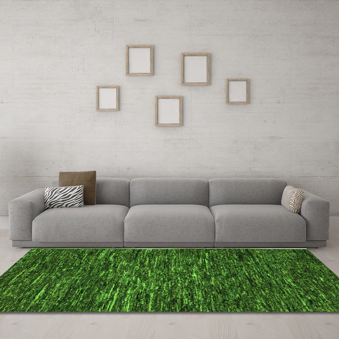 Machine Washable Abstract Green Modern Area Rugs in a Living Room,, wshabs5494grn