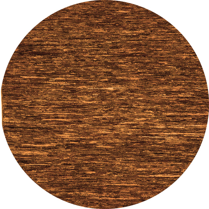 Round Machine Washable Abstract Orange Modern Area Rugs, wshabs5494org