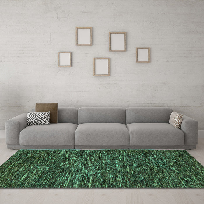 Machine Washable Abstract Turquoise Modern Area Rugs in a Living Room,, wshabs5494turq