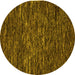 Round Abstract Yellow Modern Rug, abs5494yw