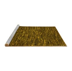 Sideview of Machine Washable Abstract Yellow Modern Rug, wshabs5494yw