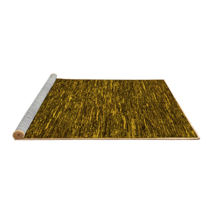 Sideview of Machine Washable Abstract Yellow Modern Rug, wshabs5494yw