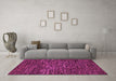 Machine Washable Abstract Pink Modern Rug in a Living Room, wshabs5494pnk