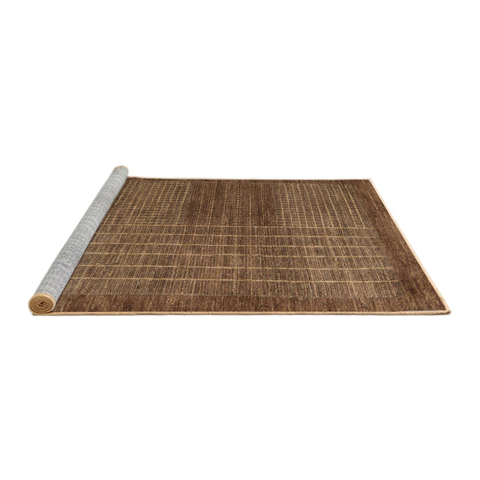 Sideview of Machine Washable Abstract Saddle Brown Rug, wshabs5495
