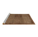 Sideview of Machine Washable Abstract Saddle Brown Rug, wshabs5495