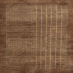 Square Abstract Saddle Brown Modern Rug, abs5495
