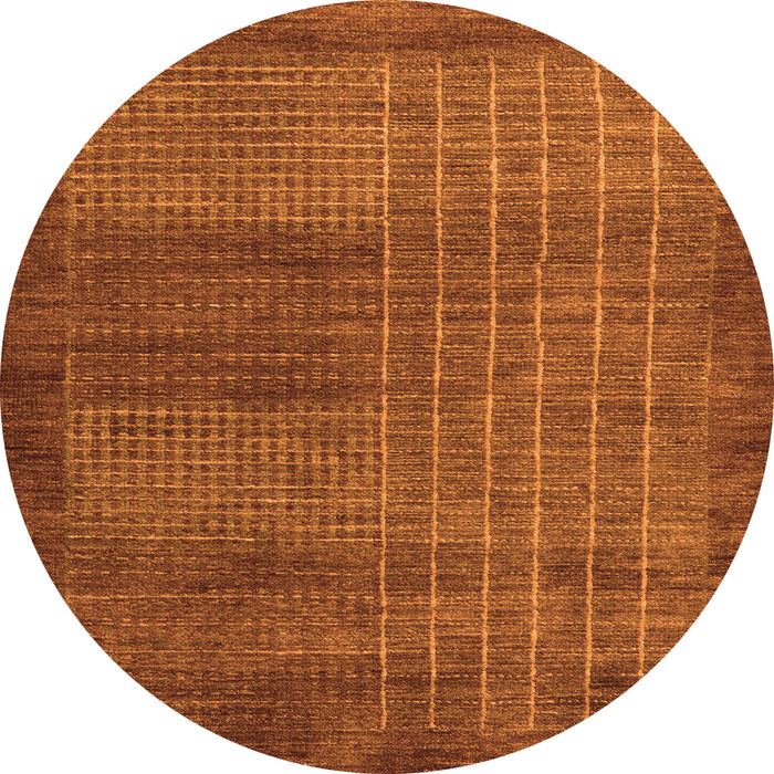 Round Abstract Orange Modern Rug, abs5495org