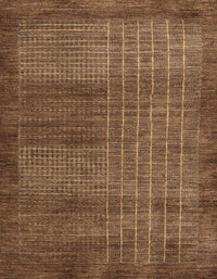 Machine Washable Abstract Saddle Brown Rug, wshabs5495