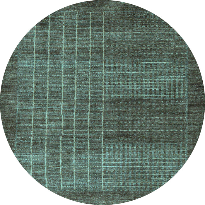 Round Abstract Light Blue Modern Rug, abs5495lblu