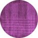 Round Abstract Purple Modern Rug, abs5495pur