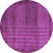 Round Machine Washable Abstract Purple Modern Area Rugs, wshabs5495pur