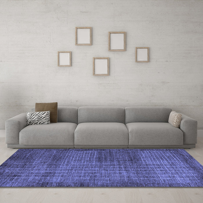 Machine Washable Abstract Blue Modern Rug in a Living Room, wshabs5495blu