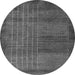 Round Machine Washable Abstract Gray Modern Rug, wshabs5495gry