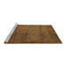 Sideview of Machine Washable Abstract Brown Modern Rug, wshabs5495brn