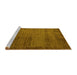 Sideview of Machine Washable Abstract Yellow Modern Rug, wshabs5495yw