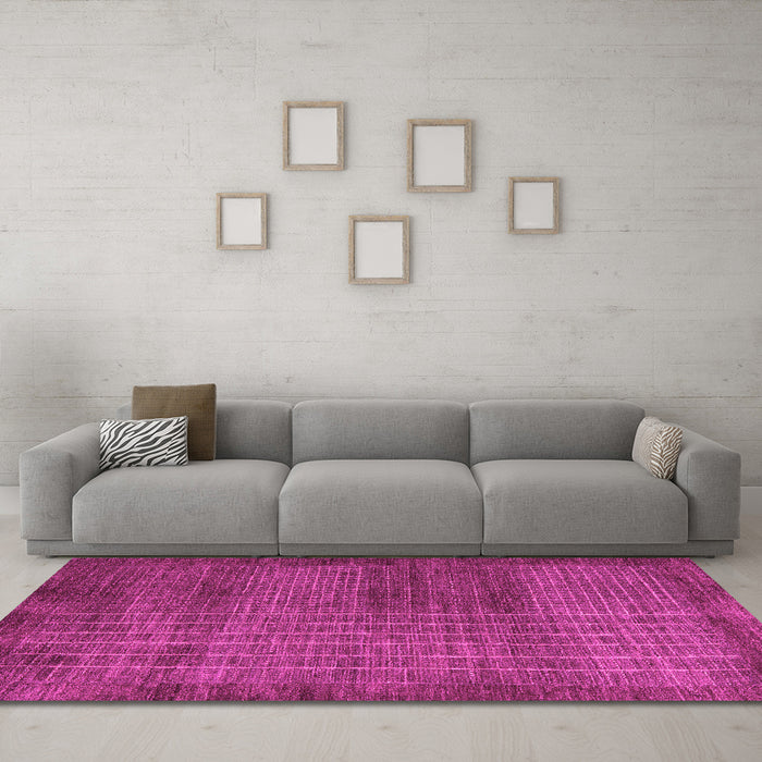 Machine Washable Abstract Pink Modern Rug in a Living Room, wshabs5495pnk