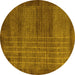 Round Abstract Yellow Modern Rug, abs5495yw