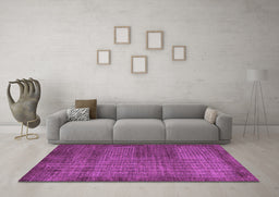 Machine Washable Abstract Purple Modern Area Rugs in a Living Room, wshabs5495pur