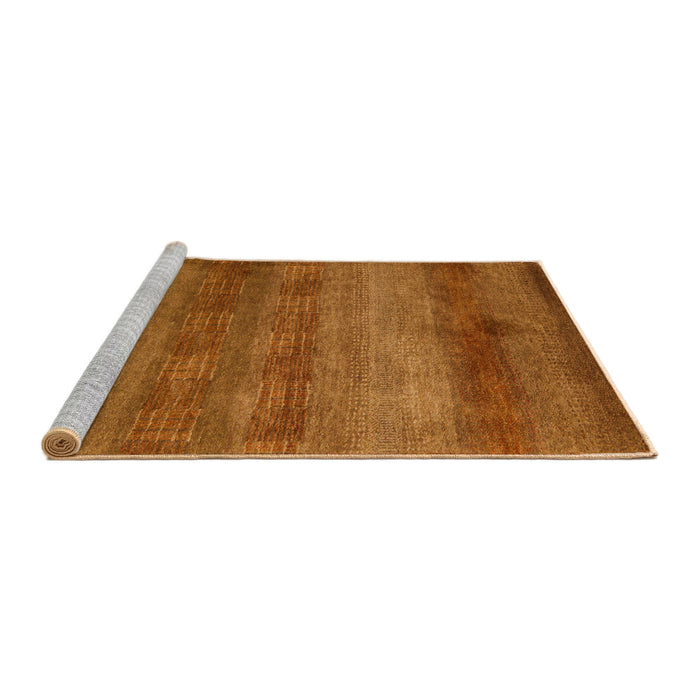 Sideview of Machine Washable Abstract Neon Orange Rug, wshabs5496