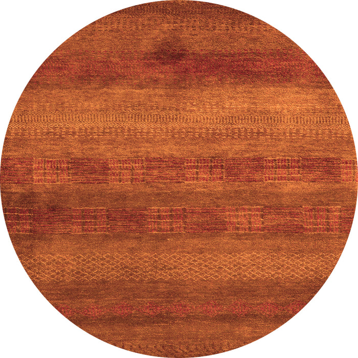 Round Abstract Orange Modern Rug, abs5496org