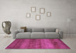 Machine Washable Abstract Purple Modern Area Rugs in a Living Room, wshabs5496pur