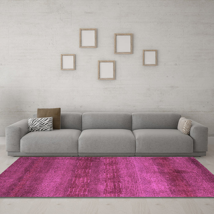 Machine Washable Abstract Purple Modern Area Rugs in a Living Room, wshabs5496pur