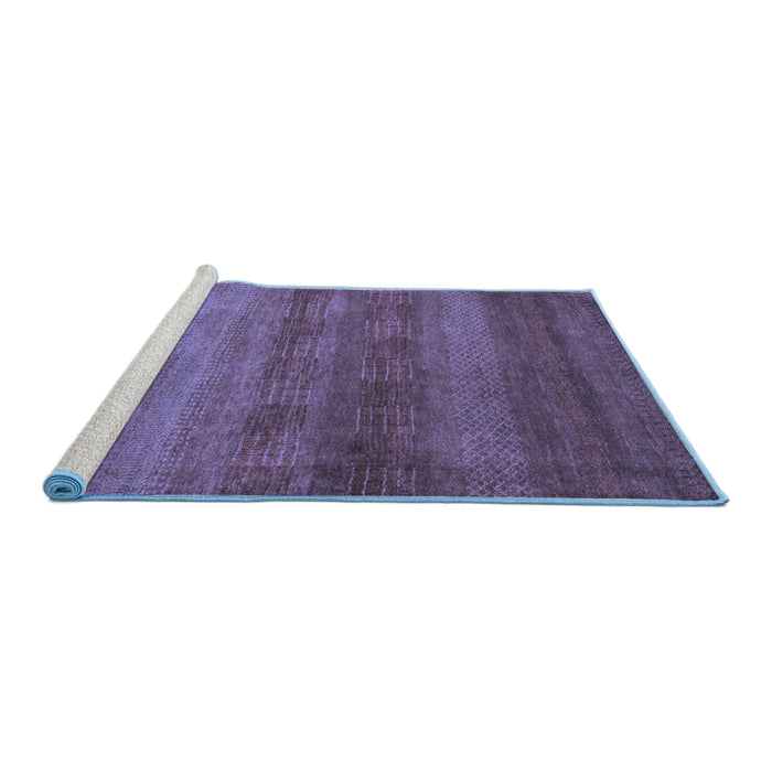 Sideview of Machine Washable Abstract Blue Modern Rug, wshabs5496blu