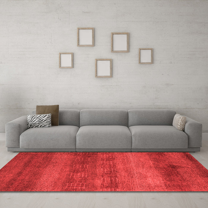 Modern Red Washable Rugs
