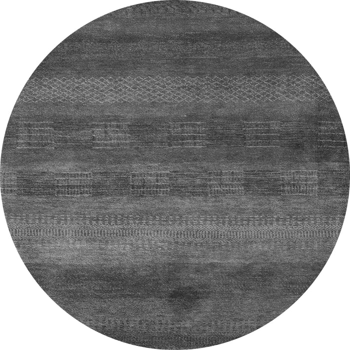 Round Machine Washable Abstract Gray Modern Rug, wshabs5496gry