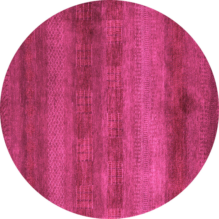 Round Abstract Pink Modern Rug, abs5496pnk