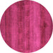 Round Abstract Pink Modern Rug, abs5496pnk