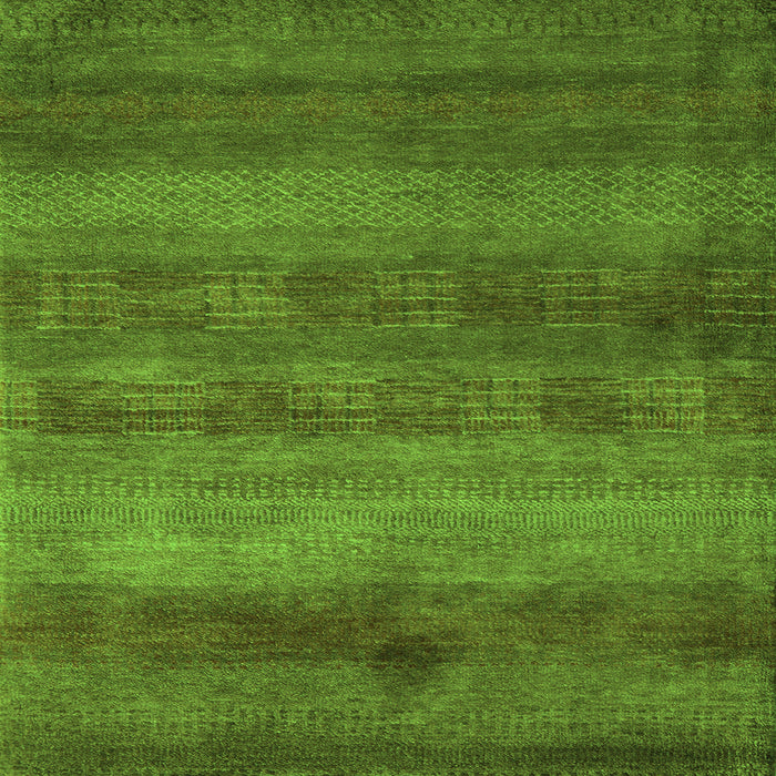 Square Machine Washable Abstract Green Modern Area Rugs, wshabs5496grn