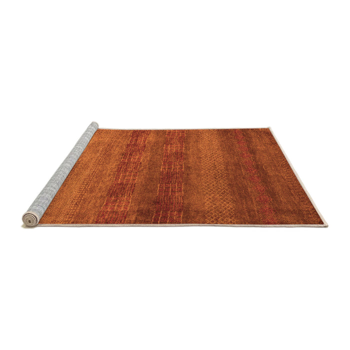 Sideview of Machine Washable Abstract Orange Modern Area Rugs, wshabs5496org