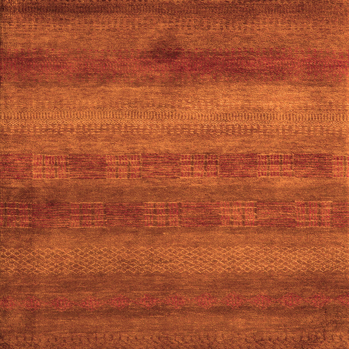 Square Machine Washable Abstract Orange Modern Area Rugs, wshabs5496org