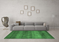 Machine Washable Abstract Emerald Green Modern Rug, wshabs5496emgrn