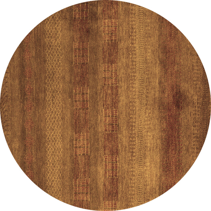 Round Abstract Brown Modern Rug, abs5496brn