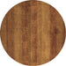 Round Abstract Brown Modern Rug, abs5496brn