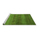 Sideview of Machine Washable Abstract Green Modern Area Rugs, wshabs5496grn