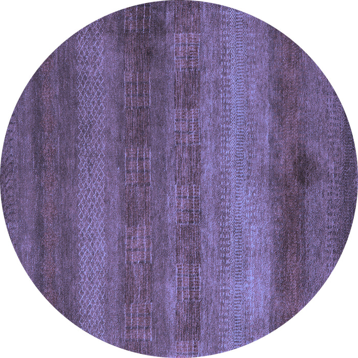 Round Abstract Blue Modern Rug, abs5496blu