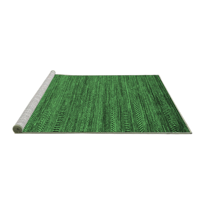 Sideview of Machine Washable Abstract Emerald Green Modern Area Rugs, wshabs5497emgrn