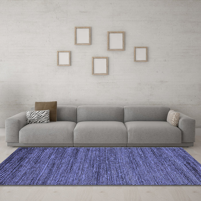 Machine Washable Abstract Blue Modern Rug in a Living Room, wshabs5497blu