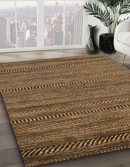 Abstract Red Brown Modern Rug in Family Room, abs5497