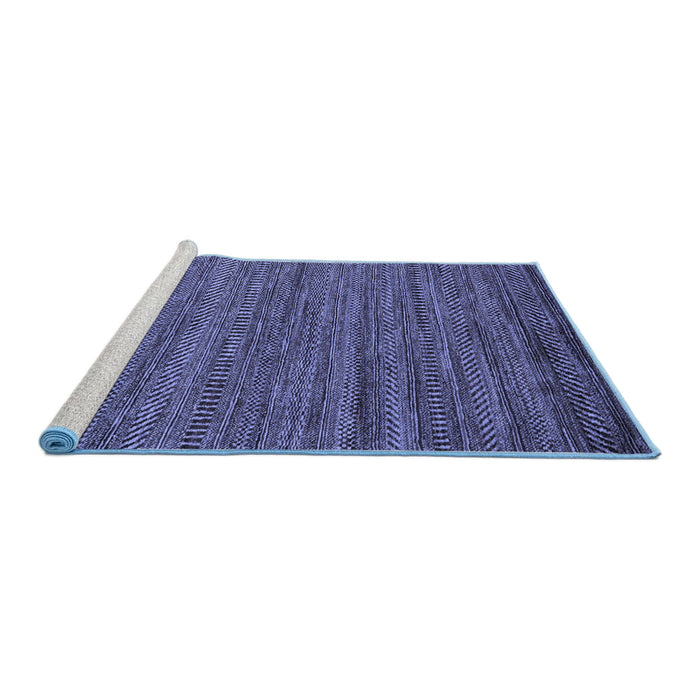 Sideview of Machine Washable Abstract Blue Modern Rug, wshabs5497blu