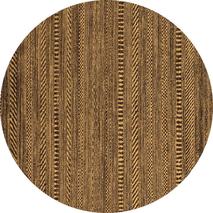 Round Abstract Brown Modern Rug, abs5497brn