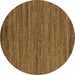 Round Abstract Brown Modern Rug, abs5497brn