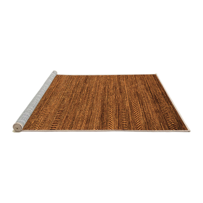 Sideview of Machine Washable Abstract Orange Modern Area Rugs, wshabs5497org