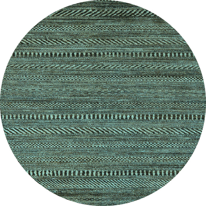Round Abstract Light Blue Modern Rug, abs5497lblu