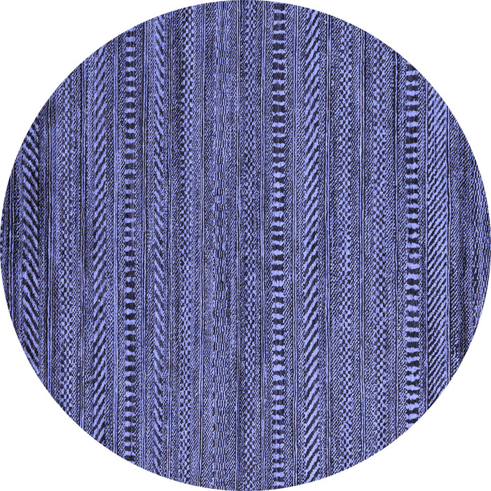Round Abstract Blue Modern Rug, abs5497blu
